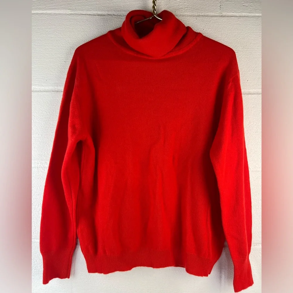 Vintage Dalton 100% Virgin Cashmere Red Turtleneck Sweater